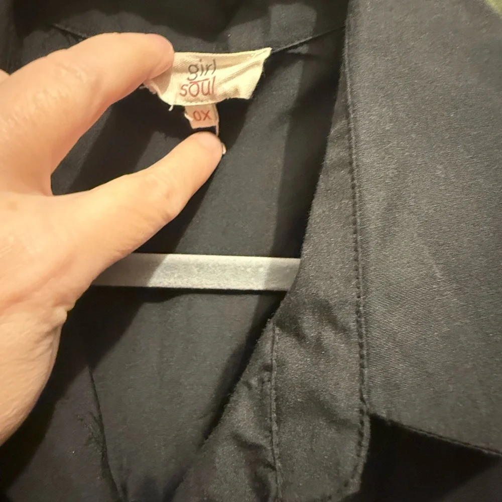 Chic Black Button-Up Mini Dress - Picture 3 of 3